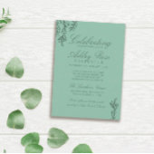 Sage Groen Groen Viering van het Leven Memorial Kaart