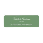 Sage groen haar stylist voeg adres postcode etiket (Voorkant)