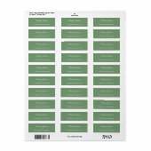 Sage groen haar stylist voeg adres postcode etiket (Full Sheet)
