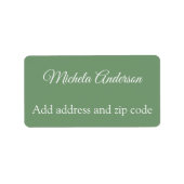Sage groen haar stylist voeg adres postcode etiket (Voorkant)