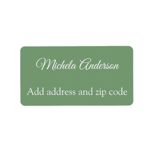 Sage groen haar stylist voeg adres postcode etiket (Voorkant)