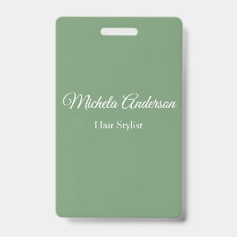 Sage groen haar stylist voeg naam contact website badge