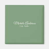 Sage groen haar stylist voeg naam contact website magneet (Voorkant)