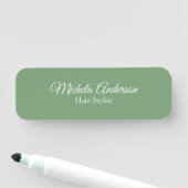 Sage groen haar stylist voeg naam contact website naamplaatje (In situ)