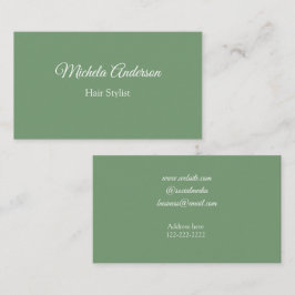 Sage groen haar stylist voeg naam contact website visitekaartje
