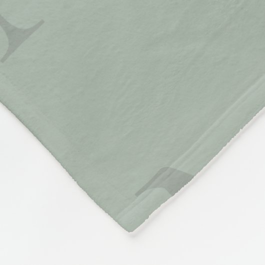 Sage Groen Herhalend Monogram Gepersonaliseerde Na Fleece Deken (Hoek)