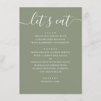 Sage Groen Huwelijk | Minimalistisch Lettertype Mo Menu