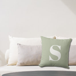 Sage Groen Initiaal Monogrammed Outdoor Kussen