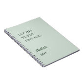 Sage groen inspirerend citaat schrijven notitieboek (Rechterzijde)