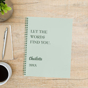 Sage groen inspirerend citaat schrijven notitieboek