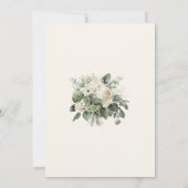 Sage Groen & Ivoor Bloemen Bruiloft Details Kaart (Achterkant)