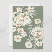 Sage Groen & Ivoor Bloemen Monogram Kreeft Trouwen Kaart (Achterkant)