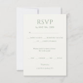 Sage Groen & Ivoor Monogram Bruiloft RSVP (Voorkant)