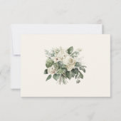 Sage Groen & Ivoor Wildbloemen Bruiloft RSVP Kaart (Achterkant)