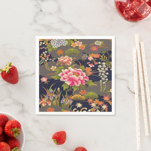 Sage Groen Japans Kimono Bloemen Decoupage Papier Servet (Insitu)