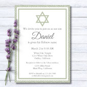 Sage Groen Joods Baby Naming Ceremony Brit Milah Kaart