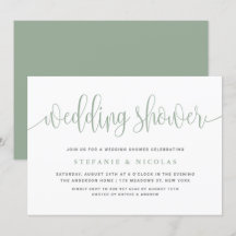 Sage Groen  Kalligrafie Trouwdouche