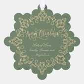 Sage Groen Kerstmis Nieuwe Baby Ornament Kaart (Achterkant)