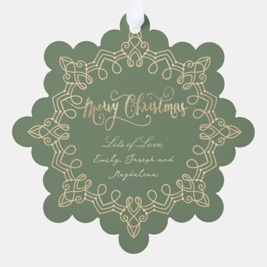 Sage Groen Kerstmis Nieuwe Baby Ornament Kaart (Achterkant)