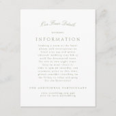 Sage Groen Klassiek Elegant Formele Bruiloft Informatiekaartje (Voorkant)