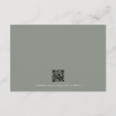 Sage Groen klassiek monogram QR CODE trouwkrans RSVP Kaartje (Achterkant)
