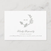 Sage Groen klassiek monogram QR CODE trouwkrans RSVP Kaartje (Voorkant)