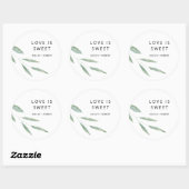 Sage groen liefde is lieve Sticker, bruiloft gunst Ronde Sticker (Vel)