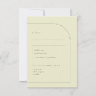 Sage Groen & Linen Boog Minimalistische Maaltijdke RSVP Kaartje