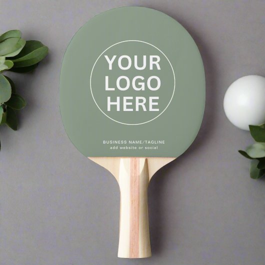Sage Groen Logo & Tekst l Promotie Branded Tafeltennisbatje