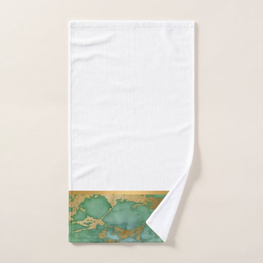 SAGE GROEN MARBLE GOLD BATHROOM TOWEL SET BAD HANDDOEK (Handdoek)