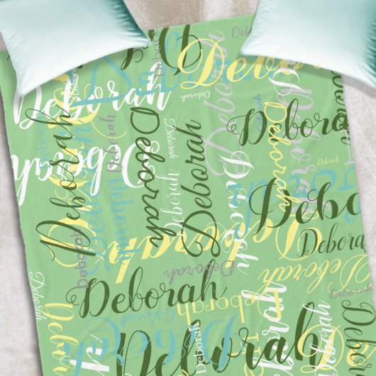sage groen medium fleece blanket met naam