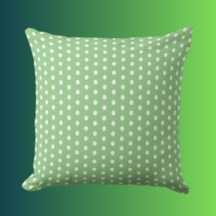 Sage Groen met Polka Dots wit Kussen
