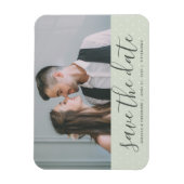 Sage Groen met Stippen Bewaar de datum Bruiloft Fo Magneet (Verticaal)