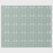 Sage Groen Minimalist Curly Floral Cadeaupapier (Vlak)