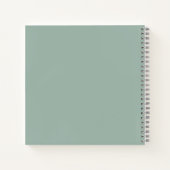 Sage Groen Minimalist Curly Floral Notitieboek (Achterkant)