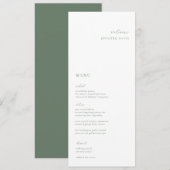 Sage Groen Minimalistisch Bruiloft Plaats Kaart Me (Voorkant / Achterkant)