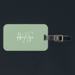 Sage Groen Minimalistisch Eenvoudig Twee Monogram Bagagelabel<br><div class="desc">Sage Green Minimalist Simple Two Monogram bagagelabel ideaal voor bazen,  consultants,  professionals of zakenmensen.</div>