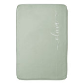 Sage Groen Minimalistisch Modern Monogram Elegant Badmat (Voorkant Verticaal)