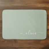 Sage Groen Minimalistisch Modern Monogram Elegant Badmat