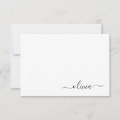 Sage Groen Minimalistisch Modern Monogram Elegant Bedankkaart (Voorkant)