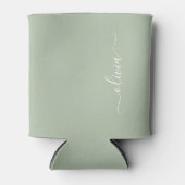 Sage Groen Minimalistisch Modern Monogram Elegant Blikjeskoeler (Voorkant)