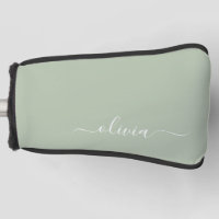 Sage Groen Minimalistisch Modern Monogram Elegant