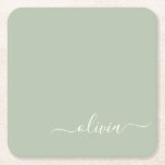 Sage Groen Minimalistisch Modern Monogram Elegant Kartonnen Onderzetters<br><div class="desc">Introductie van onze Sage Green Minimalist Modern Monogram Elegant Collectie: Verhoog uw esthetiek met serene verfijning en tijdloze elegantie. Ons collectie toont minimalistische design in een rustige salie groene tint, aangevuld met verfijnde monogrammen op maat van uw persoonlijke stijl. Van gepolijst briefpapier tot veelzijdige accessoires, elk stuk in ons collectie...</div>