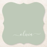 Sage Groen Minimalistisch Modern Monogram Elegant Kartonnen Onderzetters<br><div class="desc">Introductie van onze Sage Green Minimalist Modern Monogram Elegant Collectie: Verhoog uw esthetiek met serene verfijning en tijdloze elegantie. Ons collectie toont minimalistische design in een rustige salie groene tint, aangevuld met verfijnde monogrammen op maat van uw persoonlijke stijl. Van gepolijst briefpapier tot veelzijdige accessoires, elk stuk in ons collectie...</div>