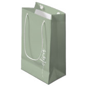 Sage Groen Minimalistisch Modern Monogram Elegant Klein Cadeauzakje (Voorkant Gekanteld)