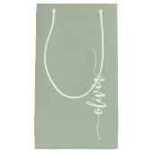 Sage Groen Minimalistisch Modern Monogram Elegant Klein Cadeauzakje (Voorkant)
