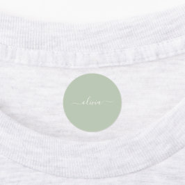 Sage Groen Minimalistisch Modern Monogram Elegant Labels