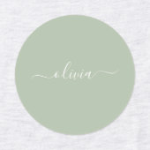 Sage Groen Minimalistisch Modern Monogram Elegant Labels (Design 2)