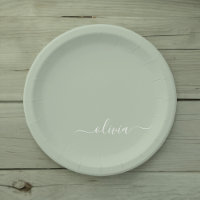 Sage Groen Minimalistisch Modern Monogram Elegant