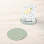 Sage Groen Minimalistisch Modern Monogram Elegant Ronde Kartonnen Onderzetter<br><div class="desc">Introductie van onze Sage Green Minimalist Modern Monogram Elegant Collectie: Verhoog uw esthetiek met serene verfijning en tijdloze elegantie. Ons collectie toont minimalistische design in een rustige salie groene tint, aangevuld met verfijnde monogrammen op maat van uw persoonlijke stijl. Van gepolijst briefpapier tot veelzijdige accessoires, elk stuk in ons collectie...</div>